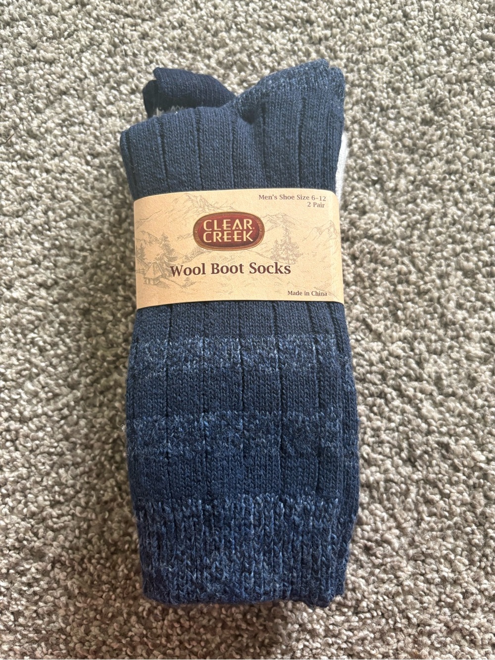 NWT Clear Creek Men’s Wool Boot Socks(2 pairs in pack)